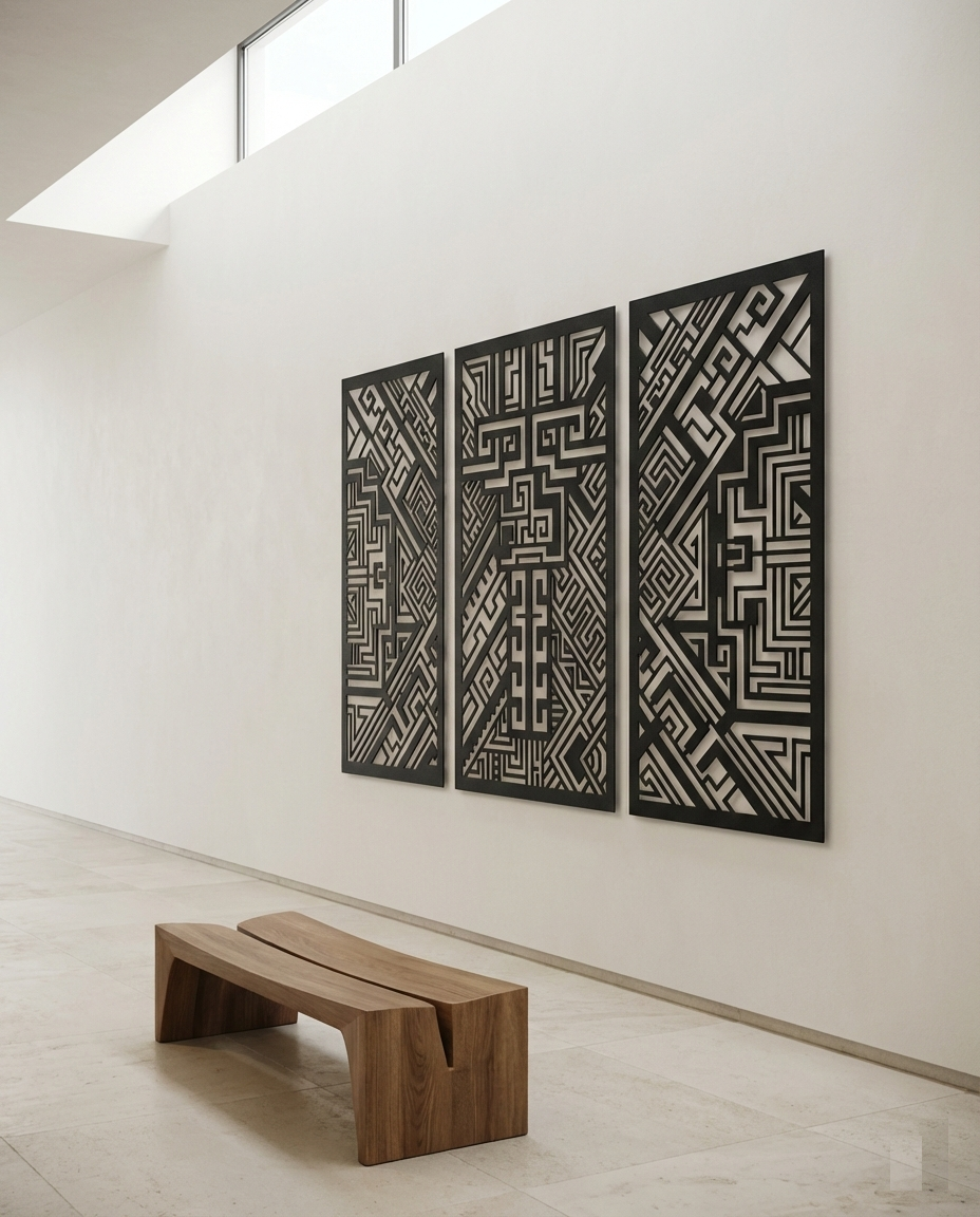 The Glyphgate Triad | Metal Wall Art Set