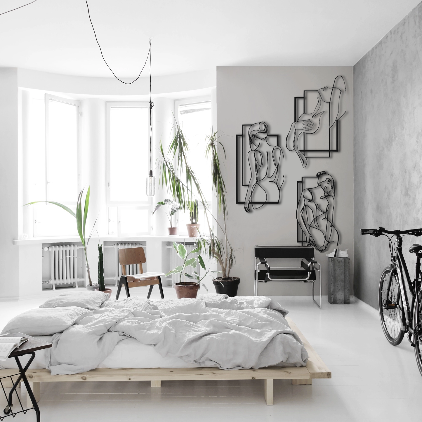 Nude Woman Line Metal Wall Art