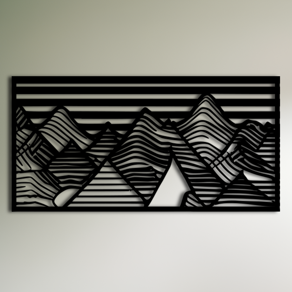 Mountain Lines Metal Wall Decor – wallartpeople