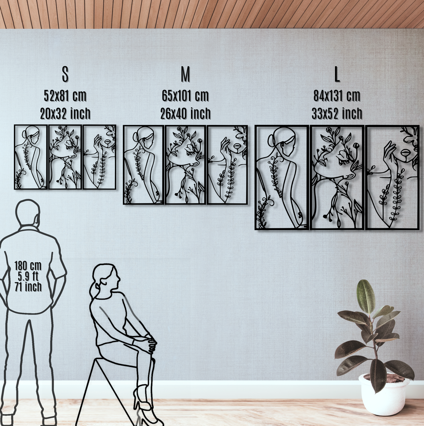 Woman's Body Shape Metal Wall Art