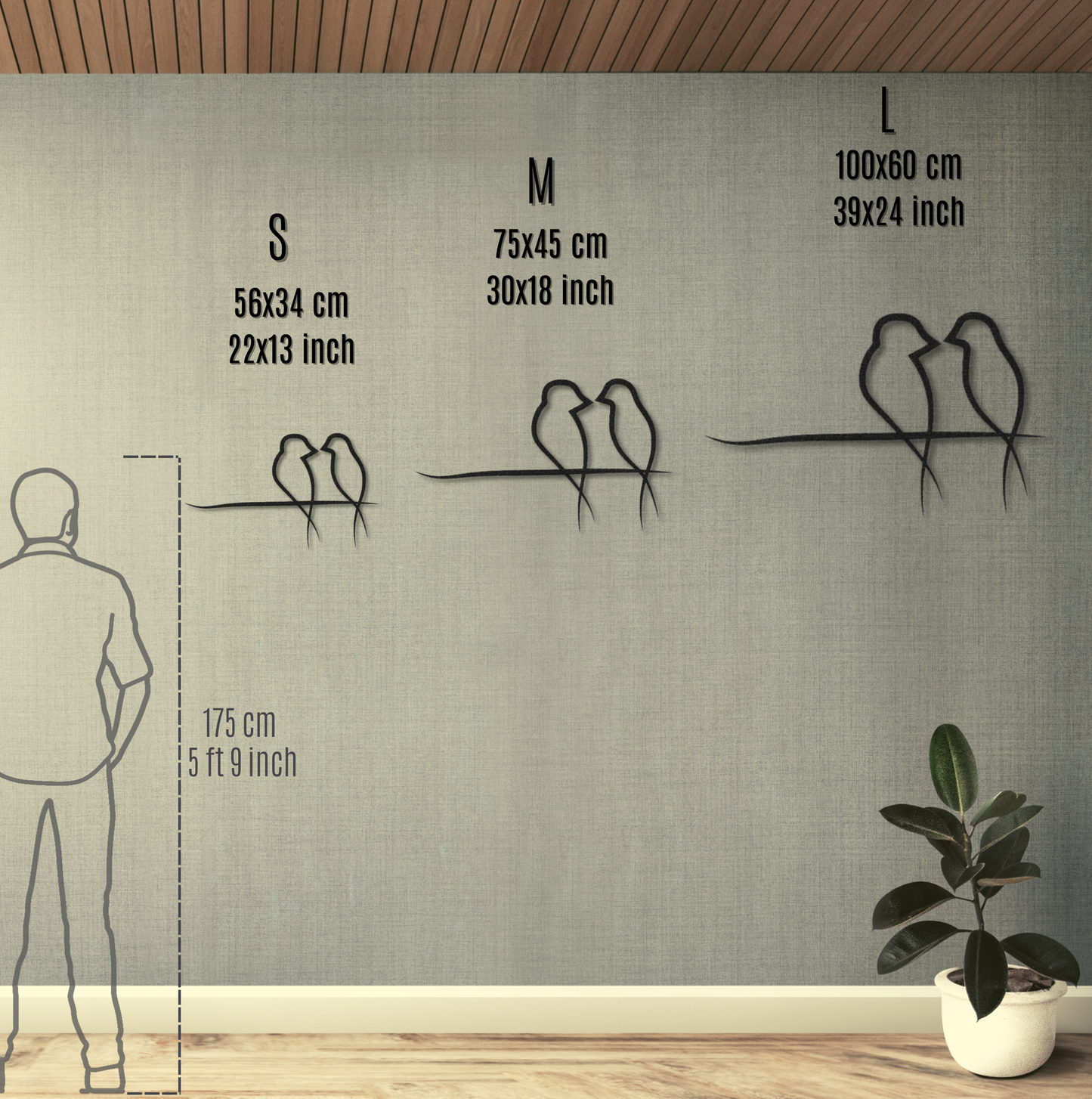 Love Birds Metal Wall Art