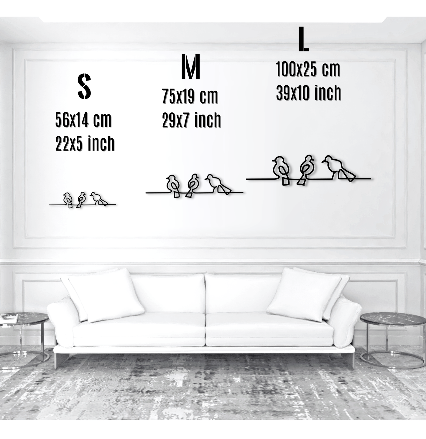 Three Little Birds Metal Wall Art