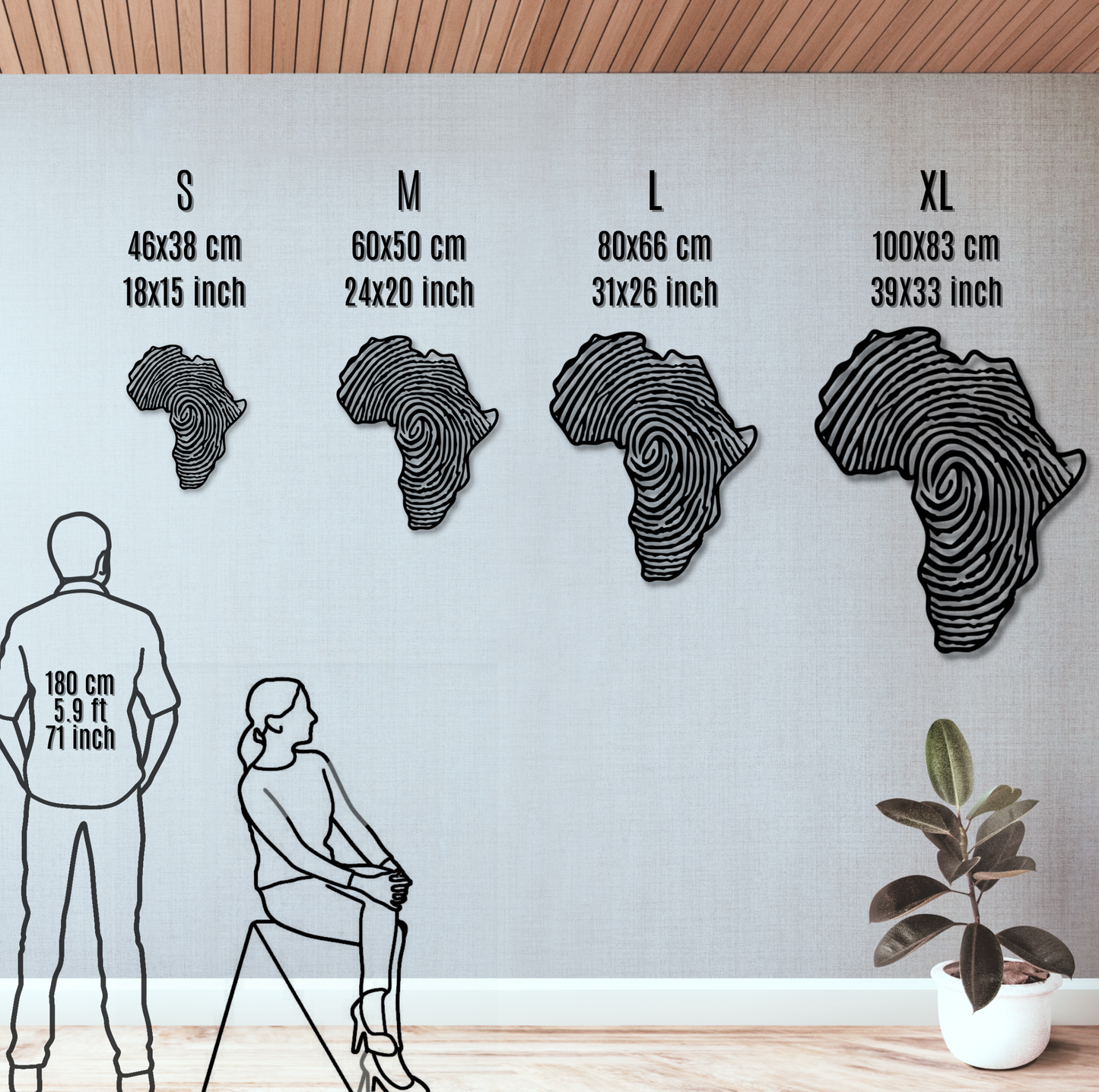 Fingerprint Africa Metal Wall Art