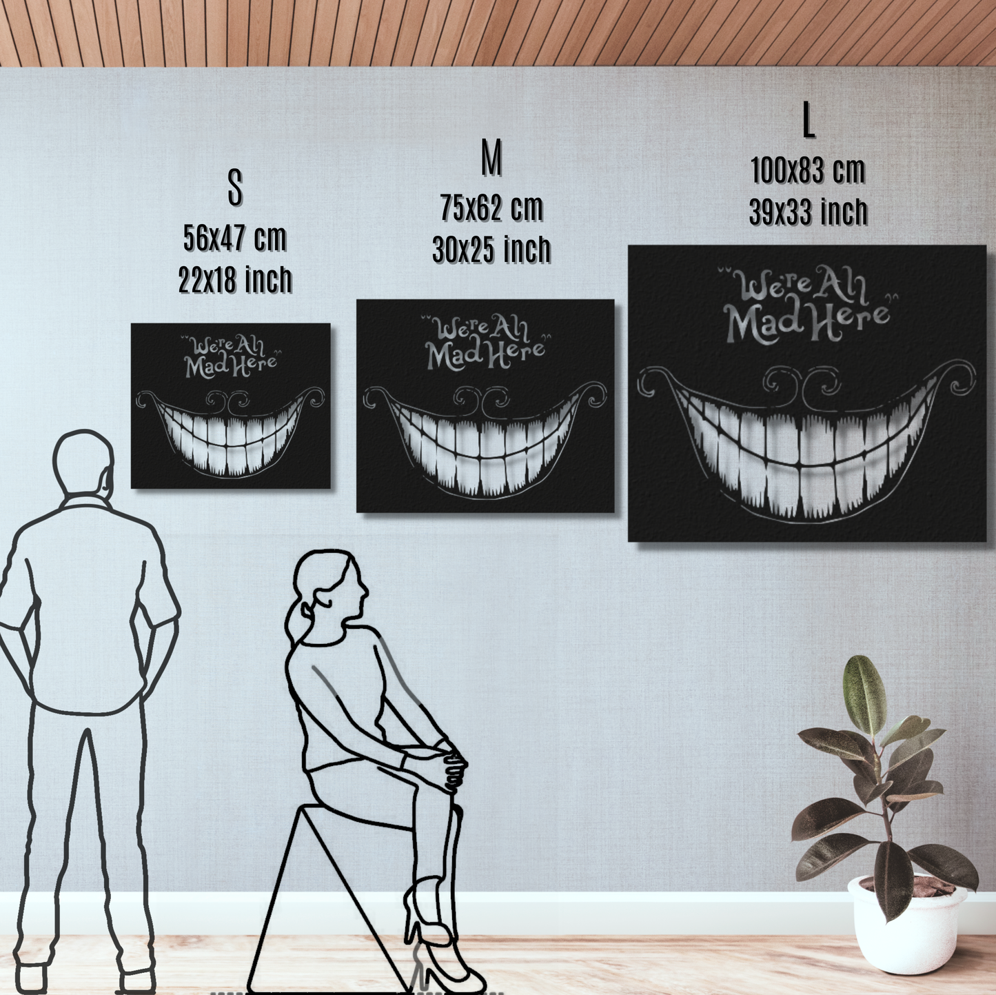 We Are All Mad Here Metal Wall Art