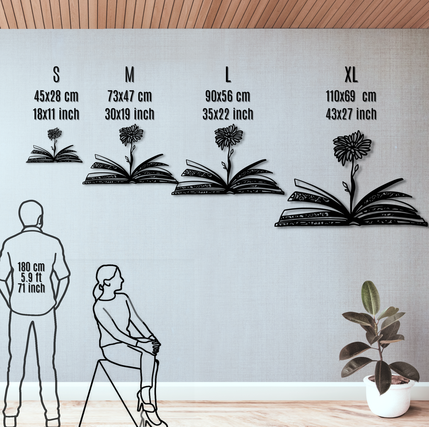 Flower in Book Mandala Inspired Metal Wall Art