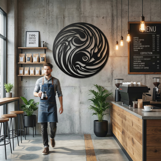 Storm Halo – Circular Wave Metal Wall Art, Modern Coastal Abstract Wall Decor