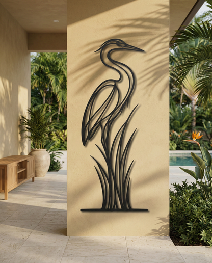 The Marsh Sentinel | Metal Wall Art