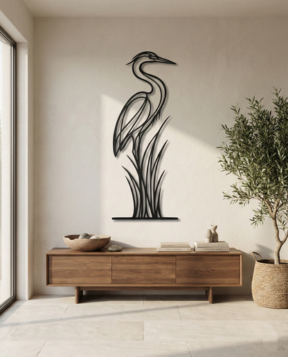 The Marsh Sentinel | Metal Wall Art