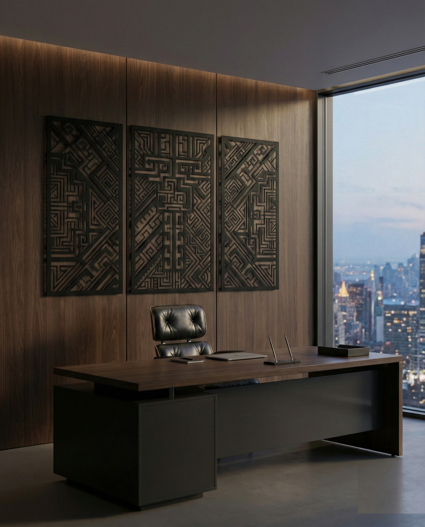 The Glyphgate Triad | Metal Wall Art Set