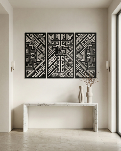 The Glyphgate Triad | Metal Wall Art Set