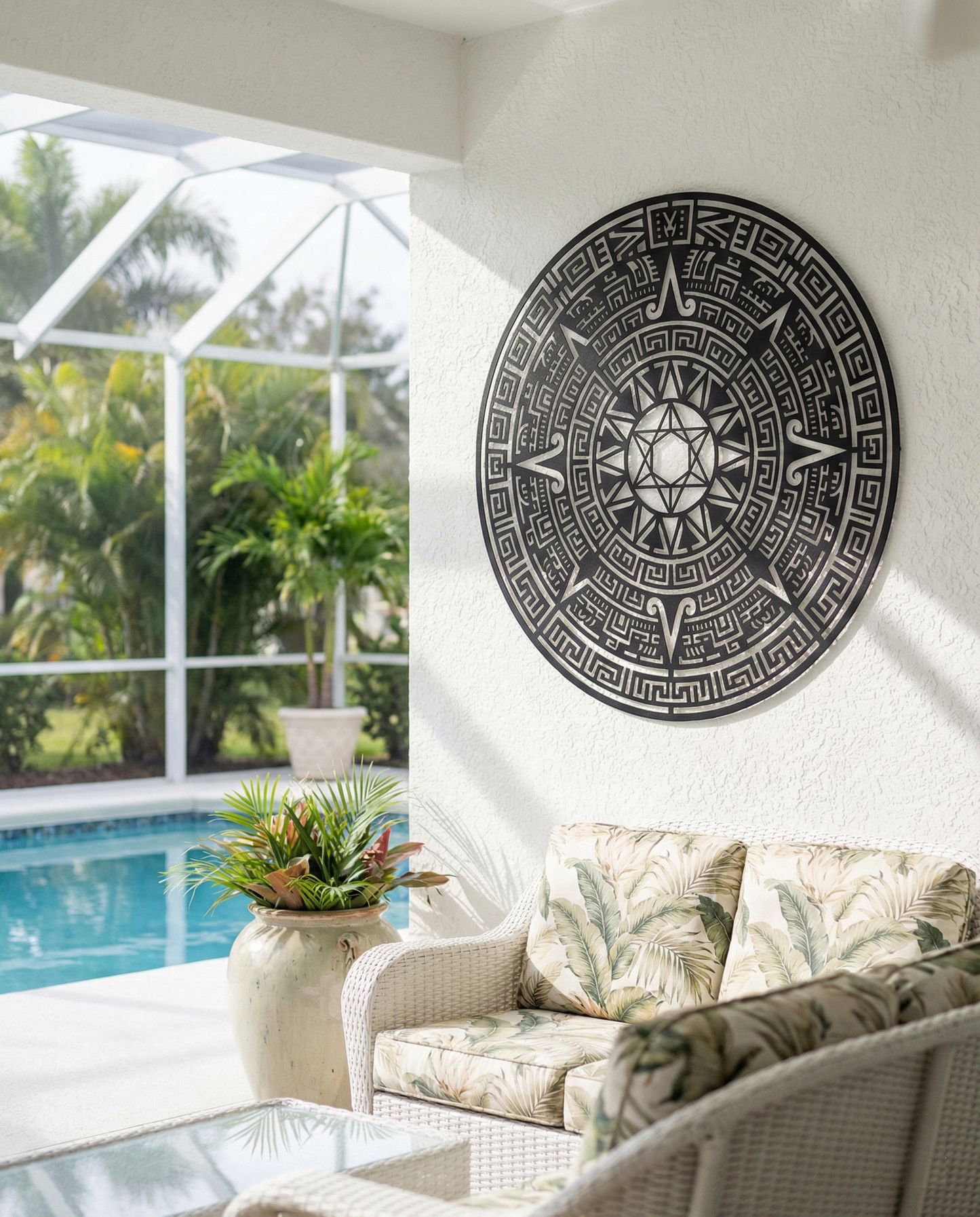 The Sunstone Compass | Metal Wall Art