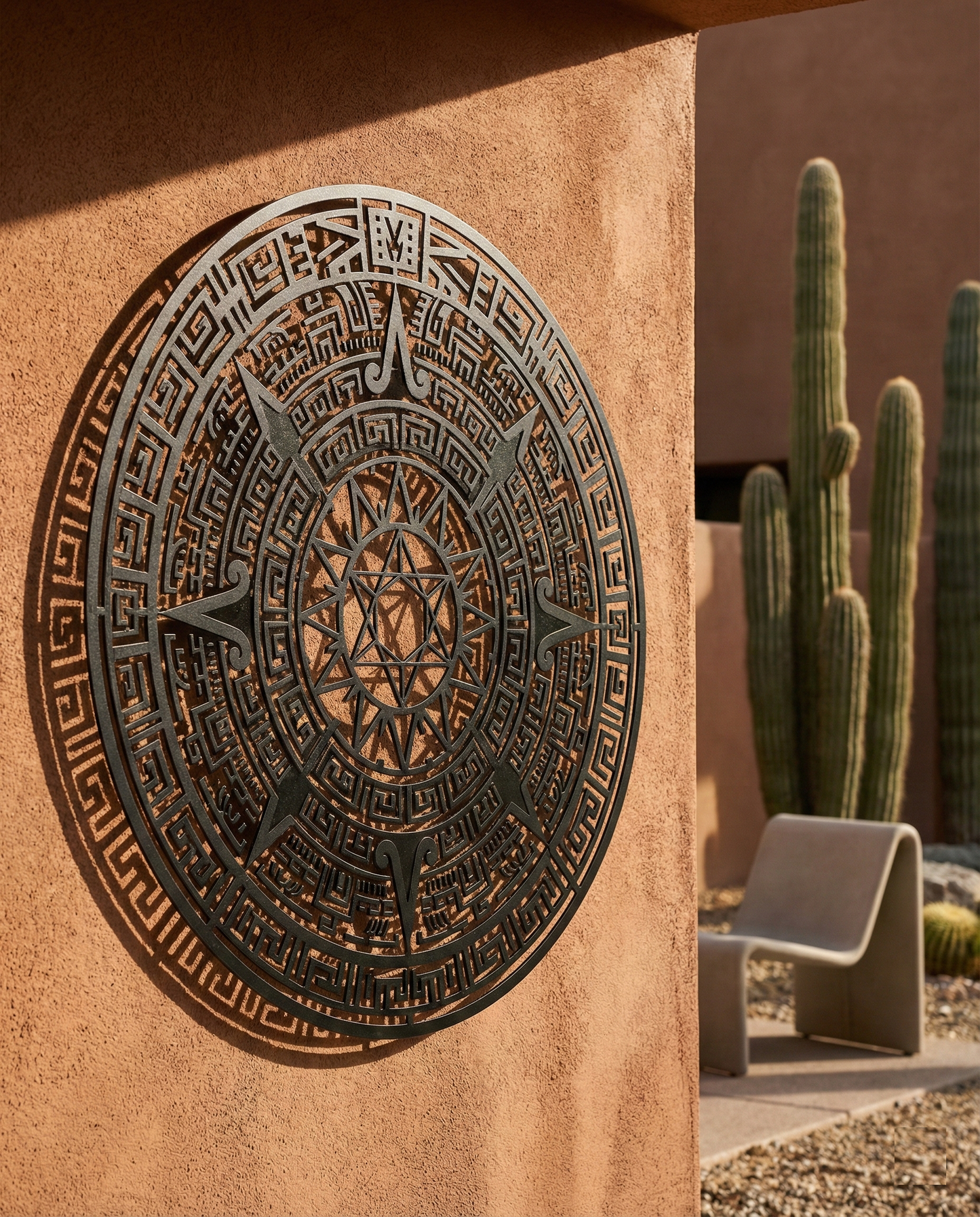 The Sunstone Compass | Metal Wall Art