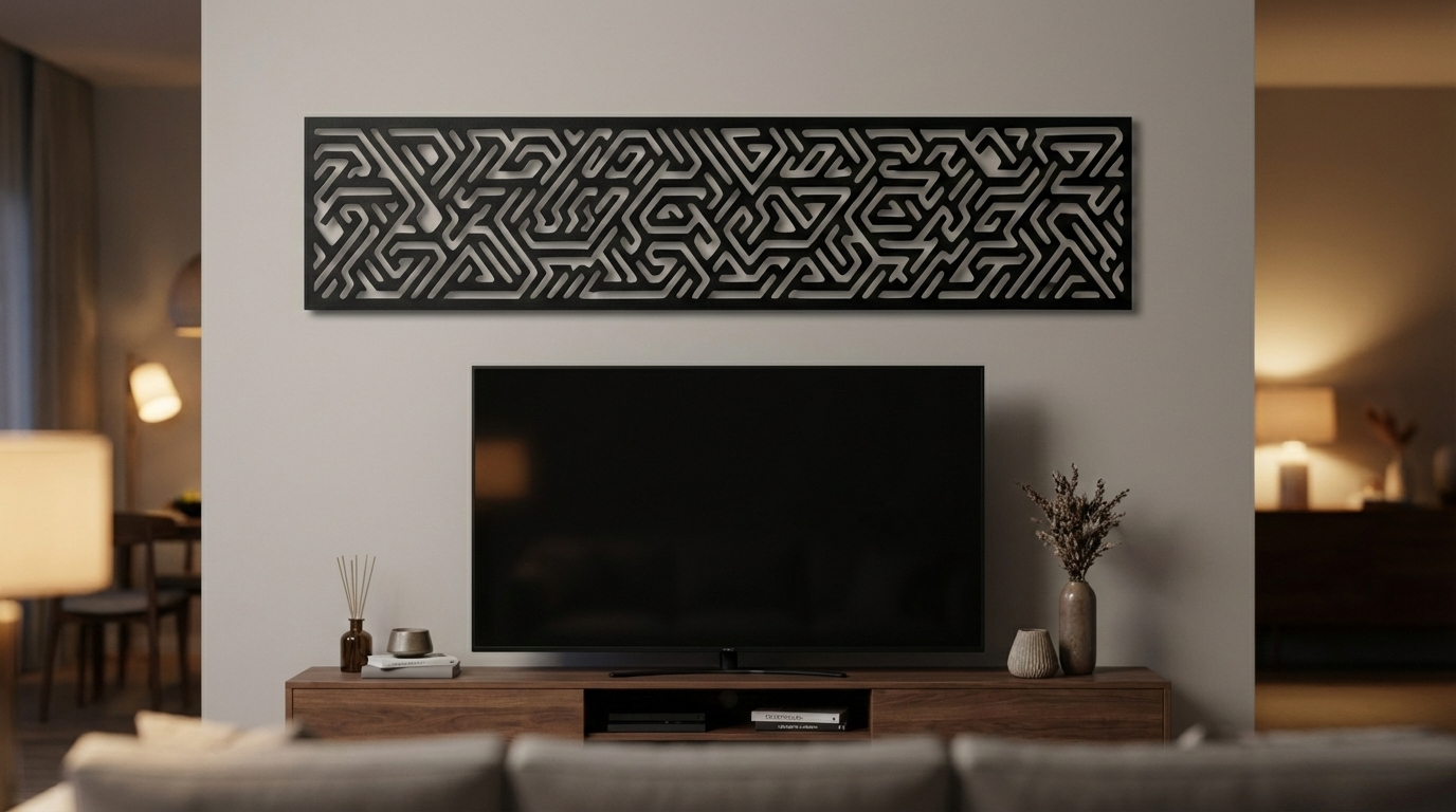 The Glyphstream Frieze | Metal Wall Art