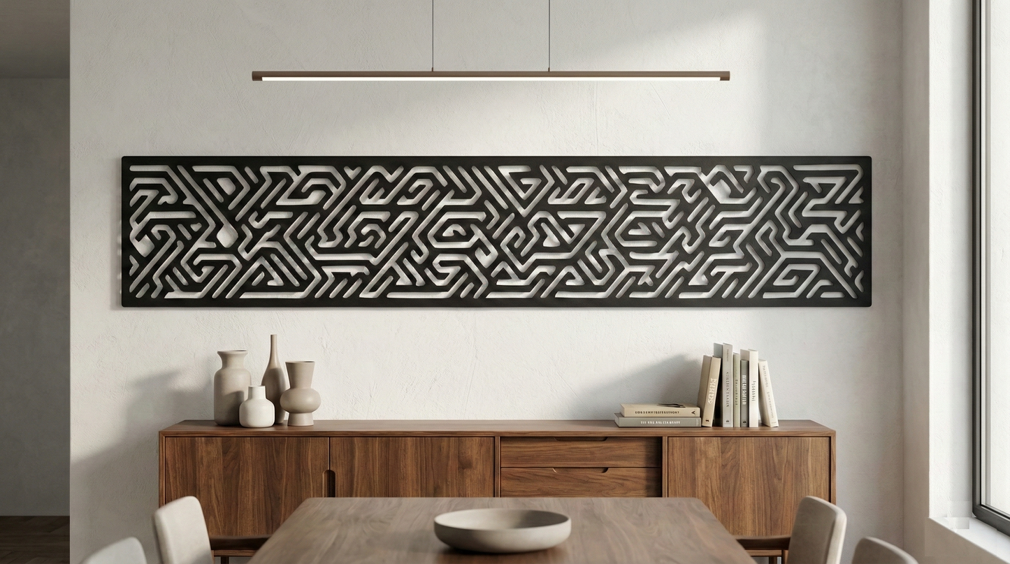 The Glyphstream Frieze | Metal Wall Art