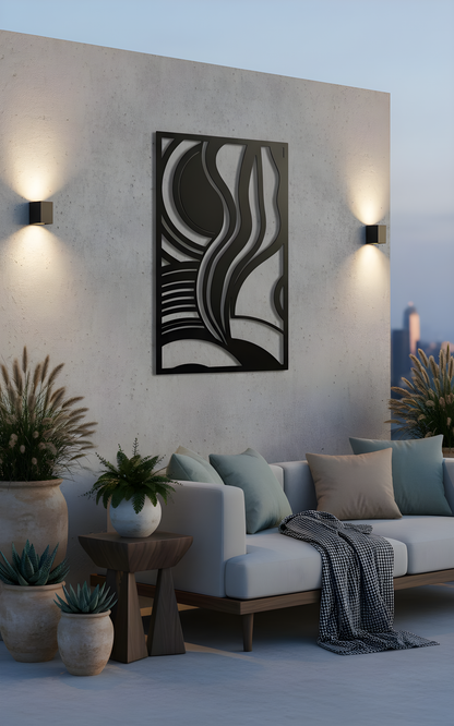 The Obsidian Current | Metal Wall Art