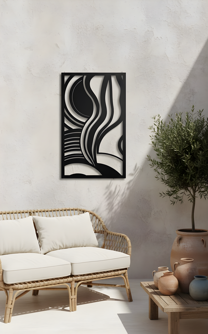 The Obsidian Current | Metal Wall Art