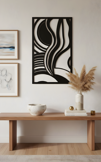 The Obsidian Current | Metal Wall Art