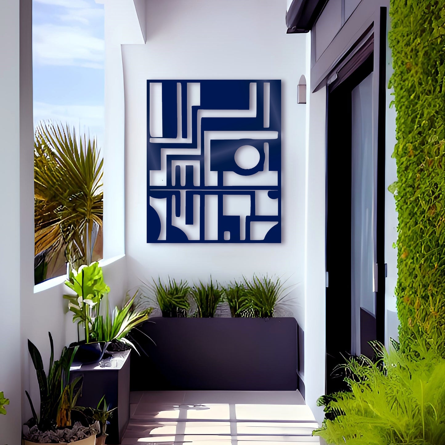 Abstract Metal Wall Art - Harmonious Fusion Shipibo Patterns Meet Bold Lines