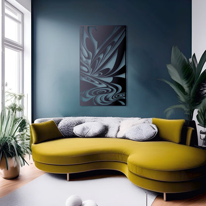 Abstract Op Art Metal Wall Art - Soft Curvy Shape, Infinite Corridor