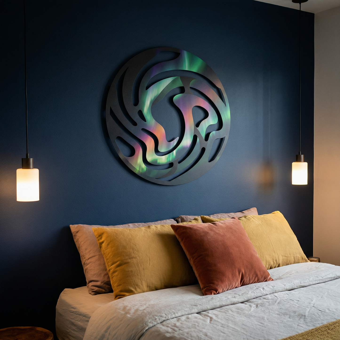 Aurora Vortex | Abstract Flow Metal Wall Art