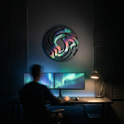 Aurora Vortex | Abstract Flow Metal Wall Art