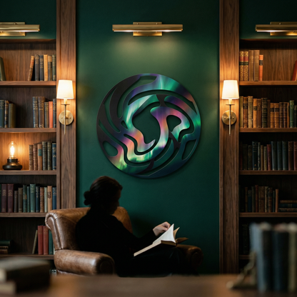 Aurora Vortex | Abstract Flow Metal Wall Art