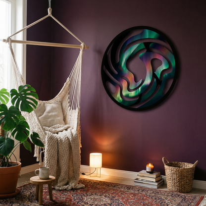 Aurora Vortex | Abstract Flow Metal Wall Art