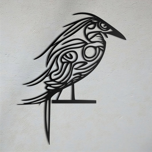 Celtic Style Bird Illustration with Vivid Stylized Silhouette