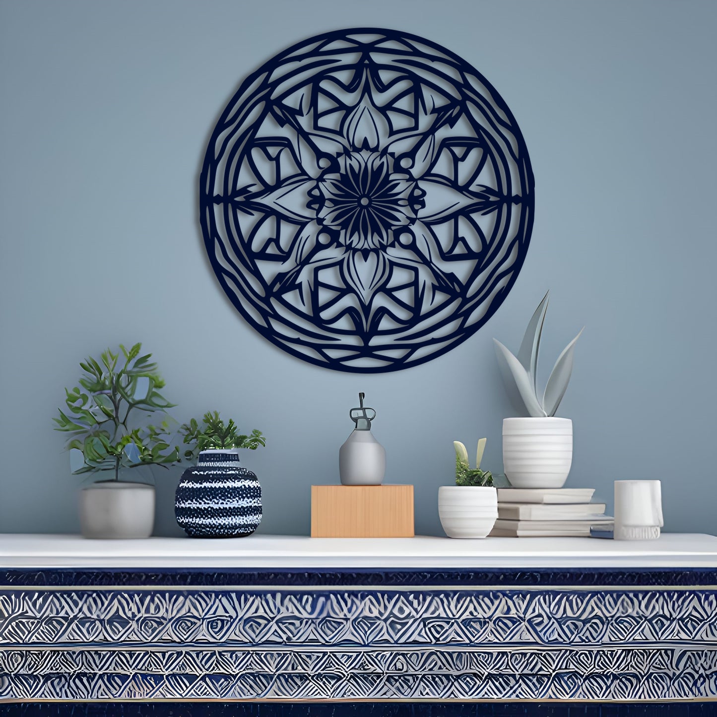 Circular Mandala Metal Wall Art - Byzantine Mosaic Inspired Decor