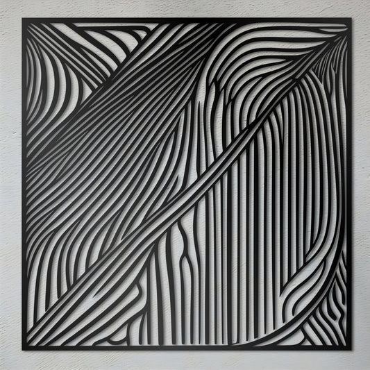 Contrasting Stripes - Abstract Metal Wall Art Inspired by Victor Vasarely