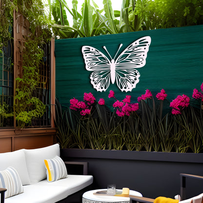 Elegant Enchantment Butterfly Large Metal Wall Art