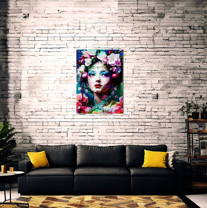 Enchanted Geisha Fantasy Art Metal Poster