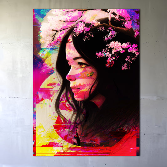 Floral Fusion Mixed Media Pink Zen Metal Poster