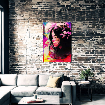 Floral Fusion Mixed Media Pink Zen Metal Poster