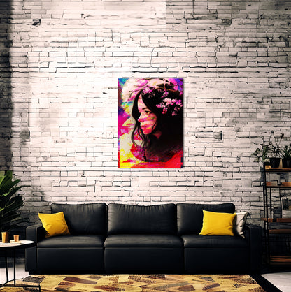 Floral Fusion Mixed Media Pink Zen Metal Poster