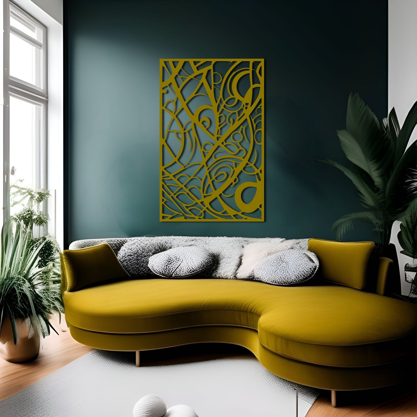 Golden Vines - Abstract Metal Wall Art Inspired by Josef Navrátil