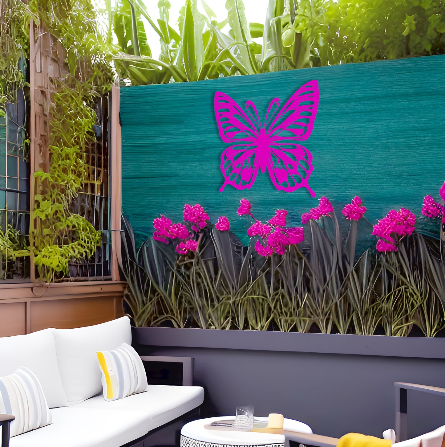 Graceful Garden Outdoor Metal Butterfly Wall Art