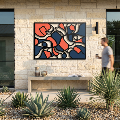 Crimson Mosaic | Abstract Flow