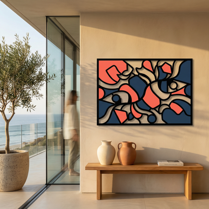 Crimson Mosaic | Abstract Flow