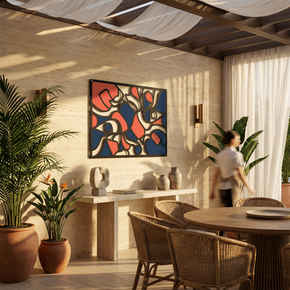 Crimson Mosaic | Abstract Flow