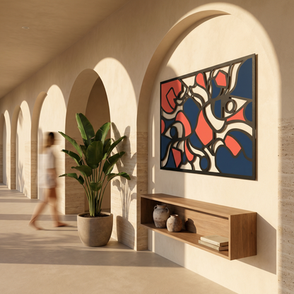 Crimson Mosaic | Abstract Flow