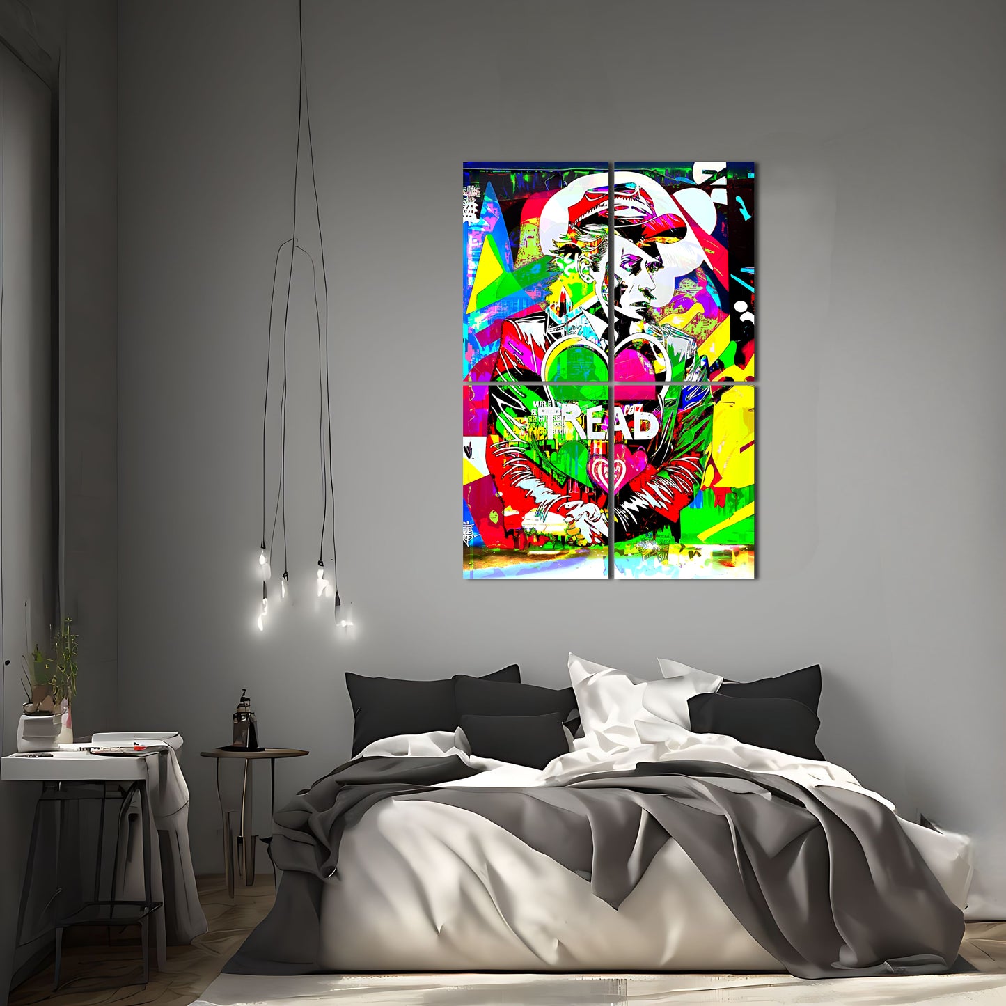Hearts of Iron - Pop Art Painting of a Colorful Man in a Neon Suit