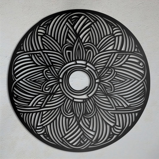 Intricate Mandala Flower Design - Thick Line Art