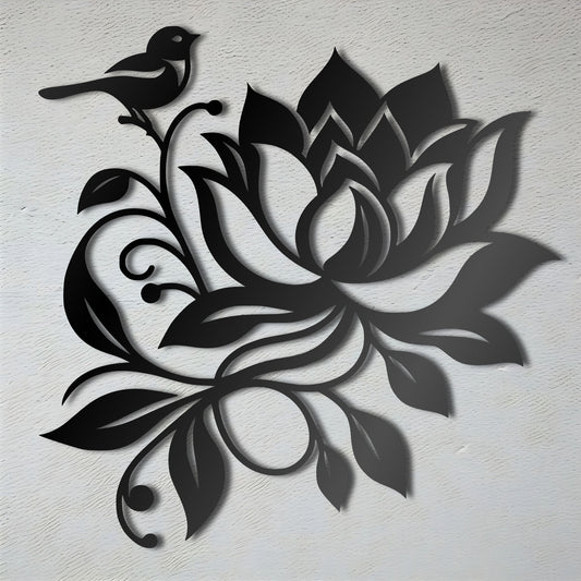 Lotus Flower and Bird