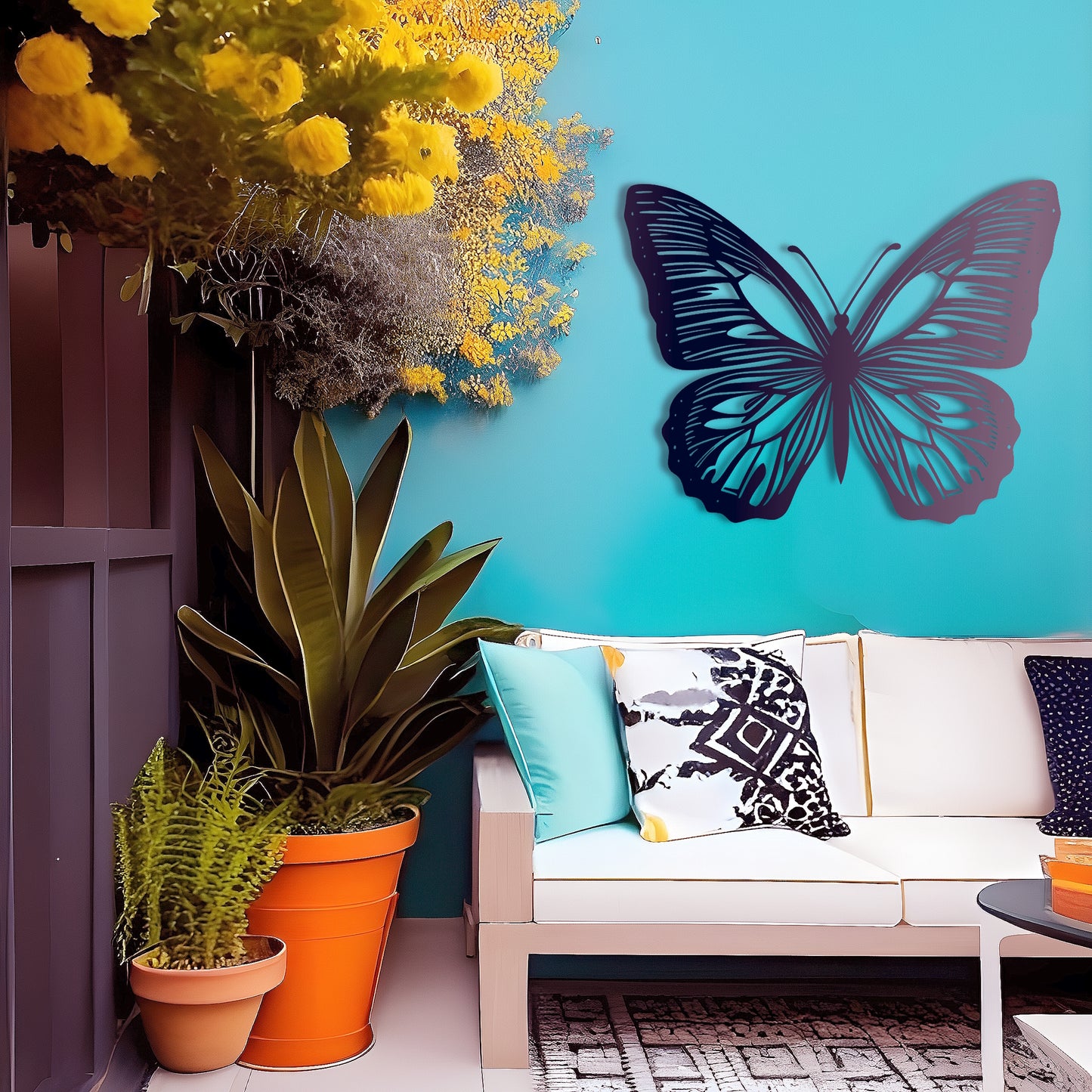 Majestic Beauty Metal Butterfly Wall Art