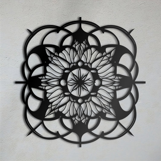 Mandala Flower Dreamcatcher Metal Wall Art