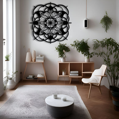 Mandala Flower Dreamcatcher Metal Wall Art