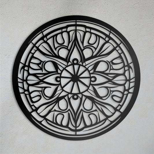 マンダラ ウォール アート - ヨガと瞑想のための螺旋状の複雑なデザイン