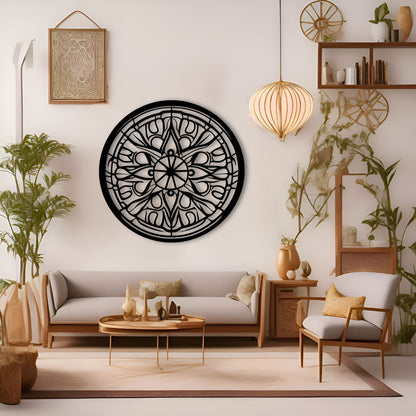 マンダラ ウォール アート - ヨガと瞑想のための螺旋状の複雑なデザイン