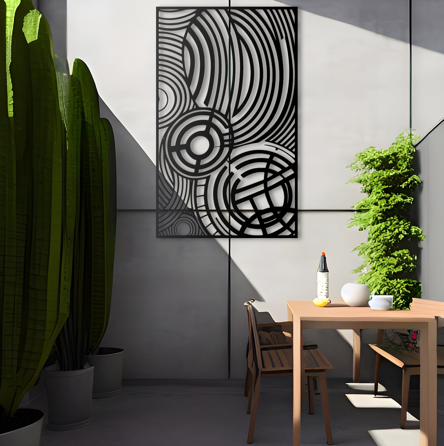 Metal Wall Art - Abstract Drawing, Op Art with Objective Abstraction